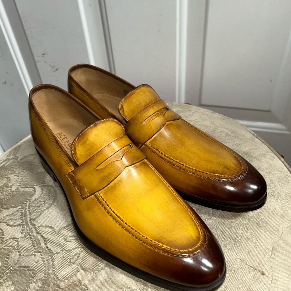 new ACE MARKS Men’s Marco Loafer Essential in TWO TONE Brown Sz 11 E